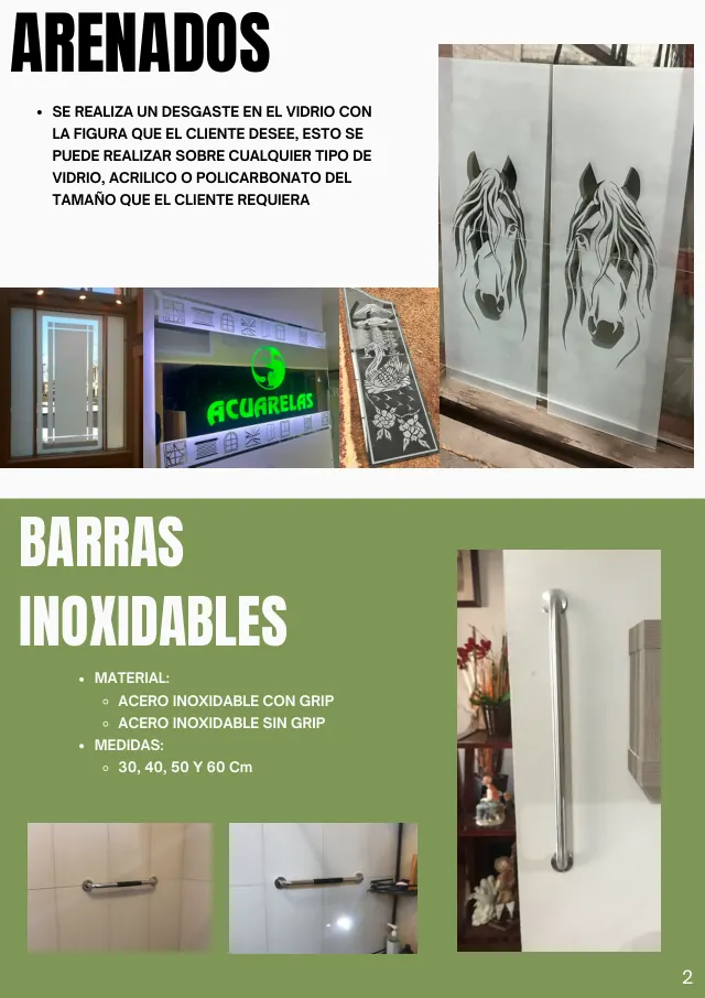 Página 4 del catálogo: Arenados y barras de apoyo