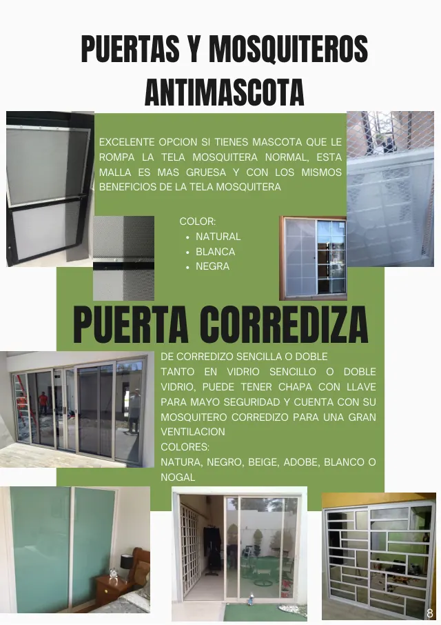 Página 10 del catálogo: Puertas corredizas y malla antimascota